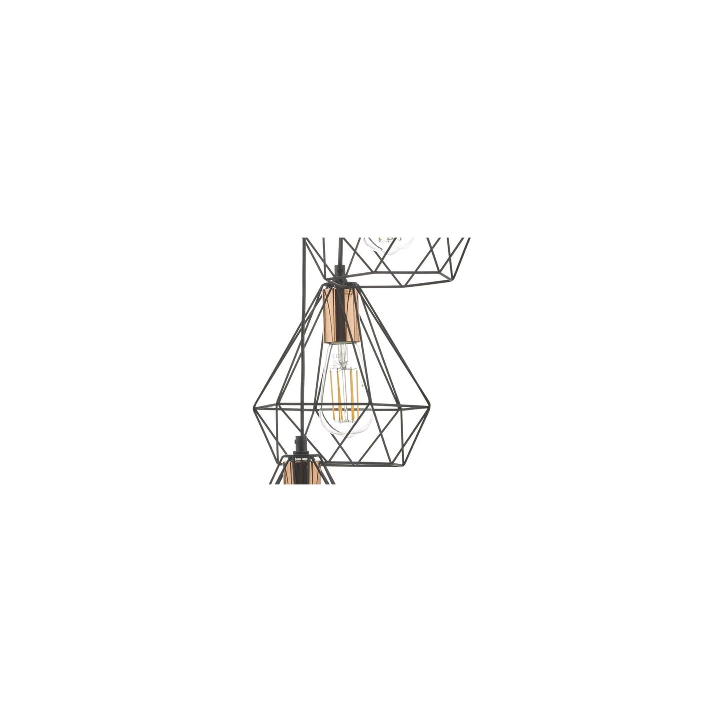 Deyon 3-Light Black & Copper Cluster Pendant
