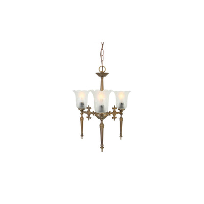 Allen 3-Arm Traditional Brass / Glass Chandelier