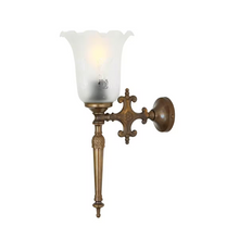 Allen Brass Wall Light with White Glass Shade