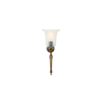 Allen Brass Wall Light with White Glass Shade