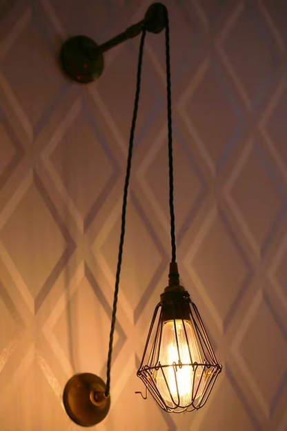 Apoch Vintage Pulley Cage Wall Light