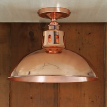 Berlin 30cm Vintage Copper Flush Ceiling Light