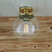 Riad Clear Glass Globe Flush Ceiling Light