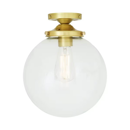 Riad Clear Glass Globe Flush Ceiling Light