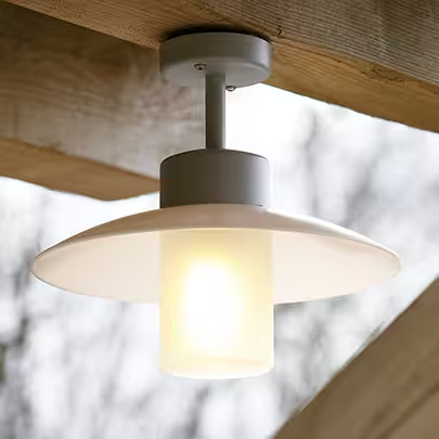 Aubanne Frosted Glass Ceiling Light with Flexible Polycarbonate Reflector