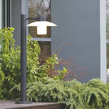 Aubanne Large Frosted Glass Bollard with Opal Polycarbonate Reflector