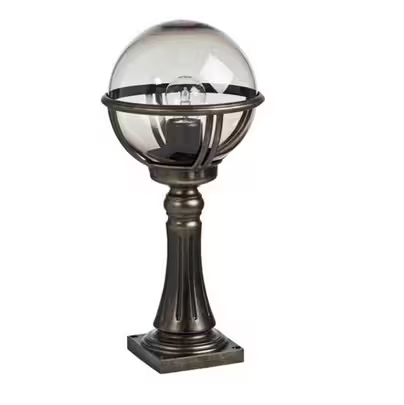 Boreal Model 7 Smoked Glass Bollard with Cast Aluminium