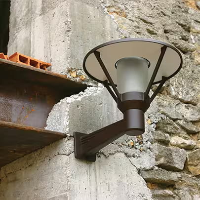 Bermude Frosted Glass Upwards Wall Bracket