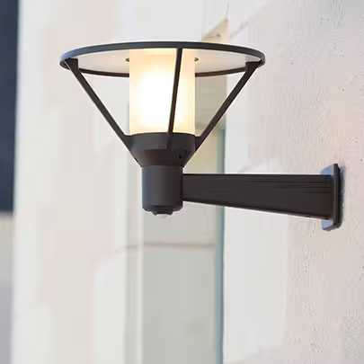 Bermude Frosted Glass Upwards Wall Bracket