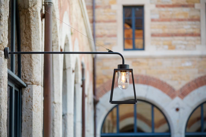 Lampiok Model 6 Extended Wall Bracket Clear Glass Lantern