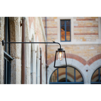 Lampiok Model 6 Extended Wall Bracket Clear Glass Lantern with minimalist lines style frame