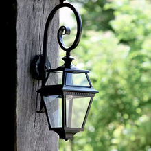 Place Des Vosges 2 Clear Glass Swan Neck Wall Bracket with Four-Sided Lantern