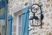 Place Des Vosges 1 Tradition Clear Glass Swan Neck Wall Bracket with Four-Sided Lantern