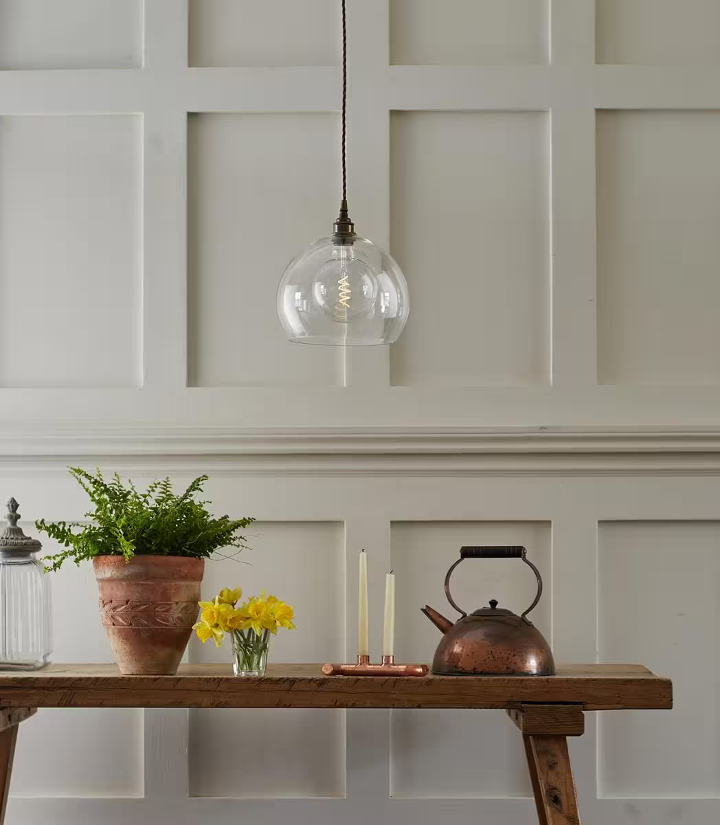 Eden Clear Open Glass Globe Pendant