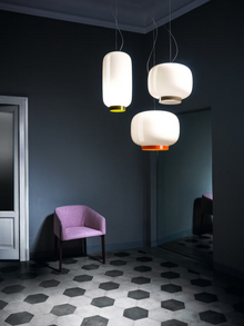 Chouchin 3 Reverse Blown Glass LED Pendant White