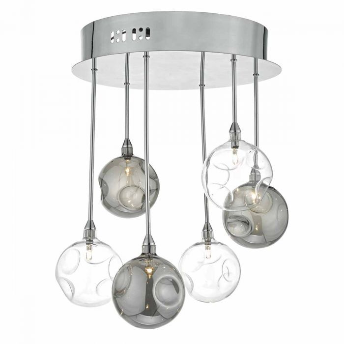 Dar Quinn Six-Light Semi-Flush Ceiling Light