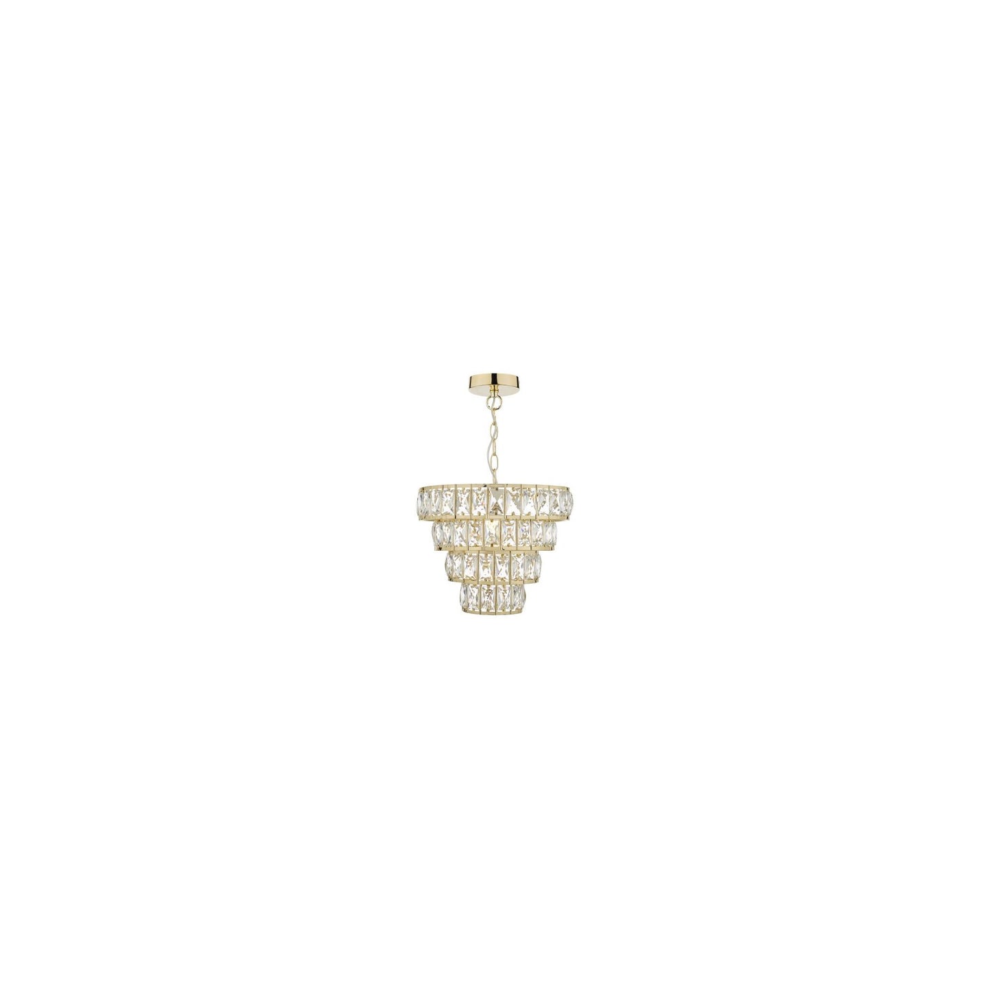 Cerys 1-Light 4 Tier Pendant Crystal & Gold
