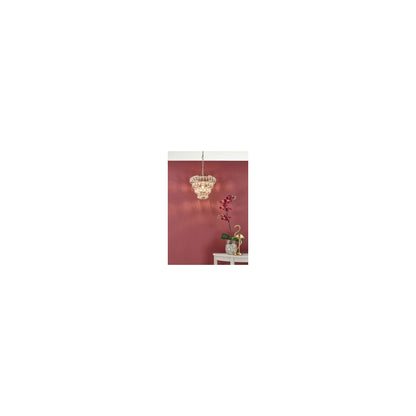Cerys 1-Light 4 Tier Pendant Crystal & Gold