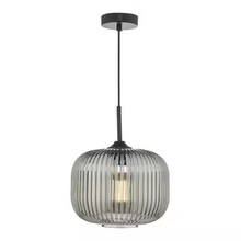 Demarius 1-Light Pendant Black with Smoked Glass