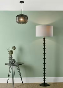 Demarius 1-Light Pendant Black with Smoked Glass
