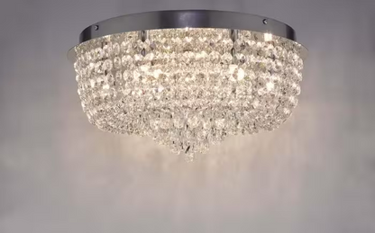 Eitan 9-Light Crystal Flush Mount Polished Chrome