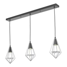 Gianni 3 Light Bar Pendant Black, Polished Chrome & Glass