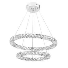 Roma Double Hoop LED Crystal Pendant