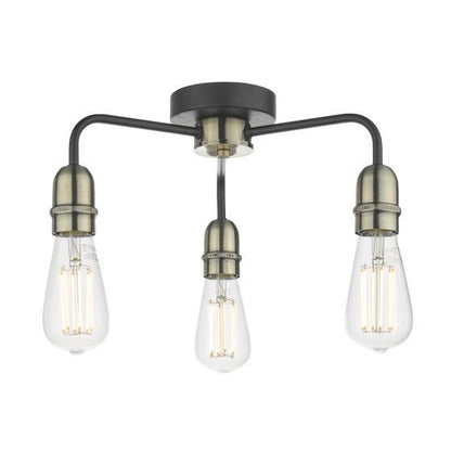 Dar Kiefer Three-Light Semi-Flush Ceiling Light