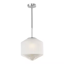 Nisha 1-Light Pendant Polished Chrome with Frosted/Clear Glass