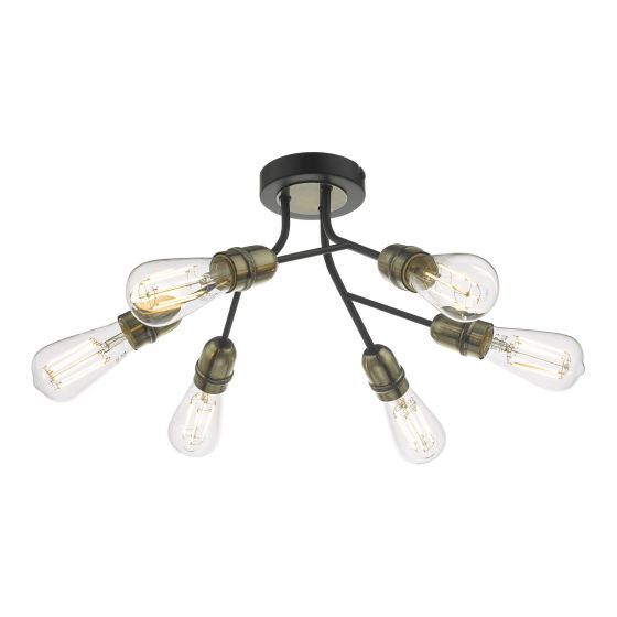 Dar Remy 6-Light Semi-Flush Ceiling Light