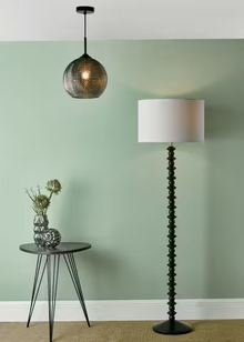 Soren 1-Light Pendant Black with Smoked Textured Glass