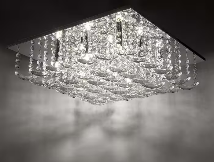Orella 9-Light Crystal Flush Polished Chrome
