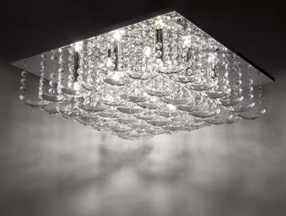 Orella 9-Light Crystal Flush Polished Chrome