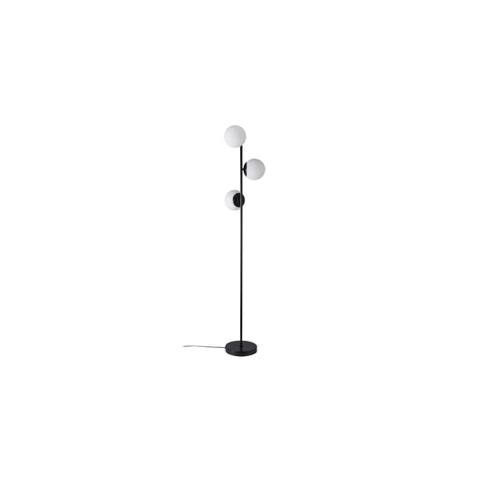 Lilly 3-Light Floor Lamp Black with Opal White Glass