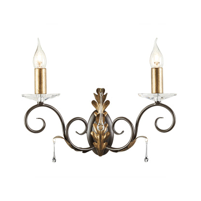 Amarilli 2-Light Wall Bracket with Clear Glass Drops