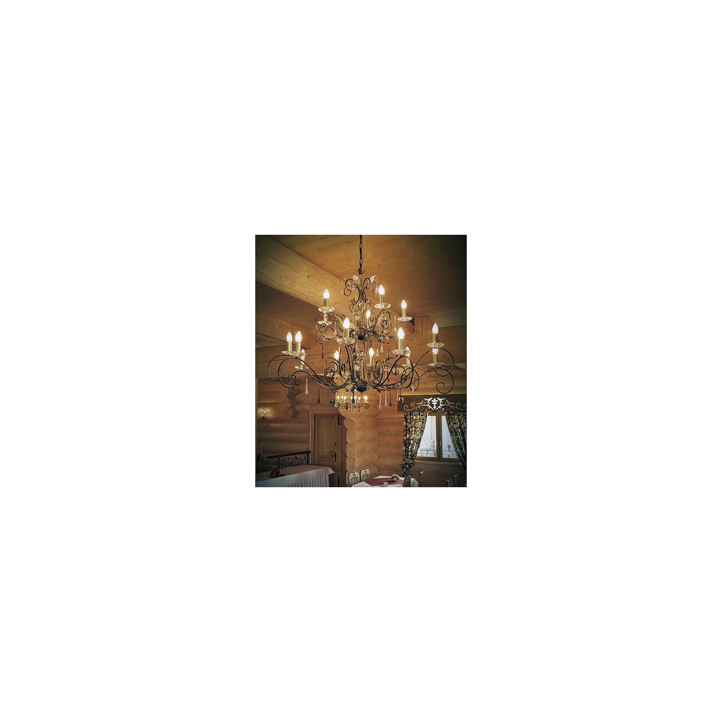 Amarilli 2-Light Wall Bracket with Clear Glass Drops