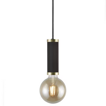 Galloway Single Pendant Black & Brass