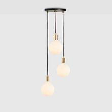 Triple Pendant Black with Sphere IV