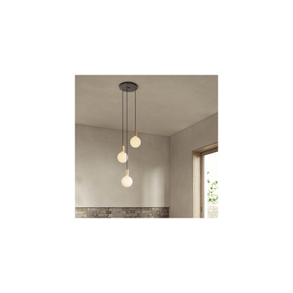 Triple Pendant Black with Sphere IV