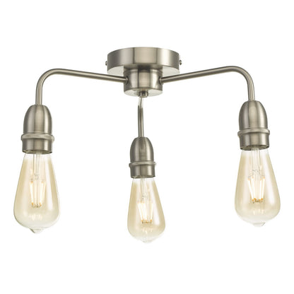 Dar Kiefer Three-Light Semi-Flush Ceiling Light