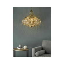 Asmara 6-Light Pendant Antique Brass with Crystal
