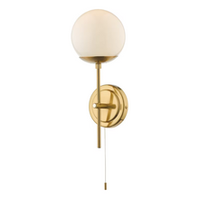 Bombazine Wall Light Natural Brass with Opal Glass
