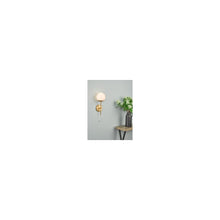 Bombazine Wall Light Natural Brass with Opal Glass
