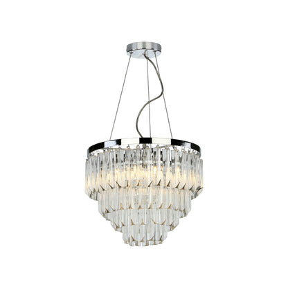 Fame 5-Light Pendant Polished Chrome with Crystal Glass