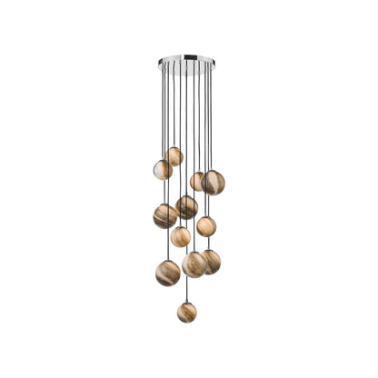 Mikara 12-Light Cluster Pendant Polished Chrome 2.5M
