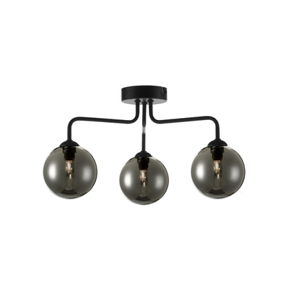 Feya 3-Light Semi Flush Matt Black
