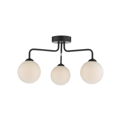 Feya 3-Light Semi Flush Matt Black