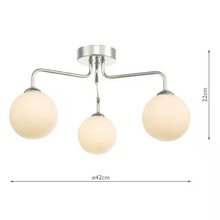 Feya 3-Light Semi Flush Polished Chrome