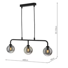 Feya 3-Light Bar Pendant Matt Black