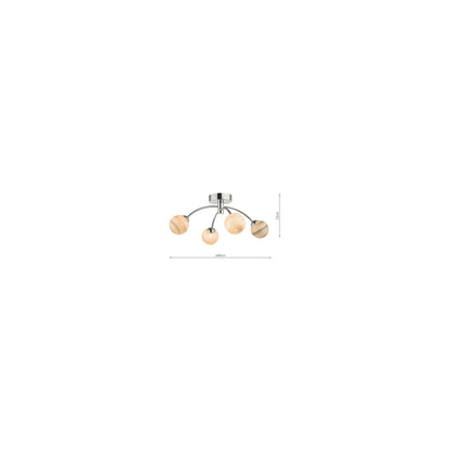Izzy 4-Light Semi Flush Polished Chrome